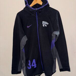 Nike K-State Wildcats Basketball Team Issue PE Travel Hoodie Mens L RARE NEW